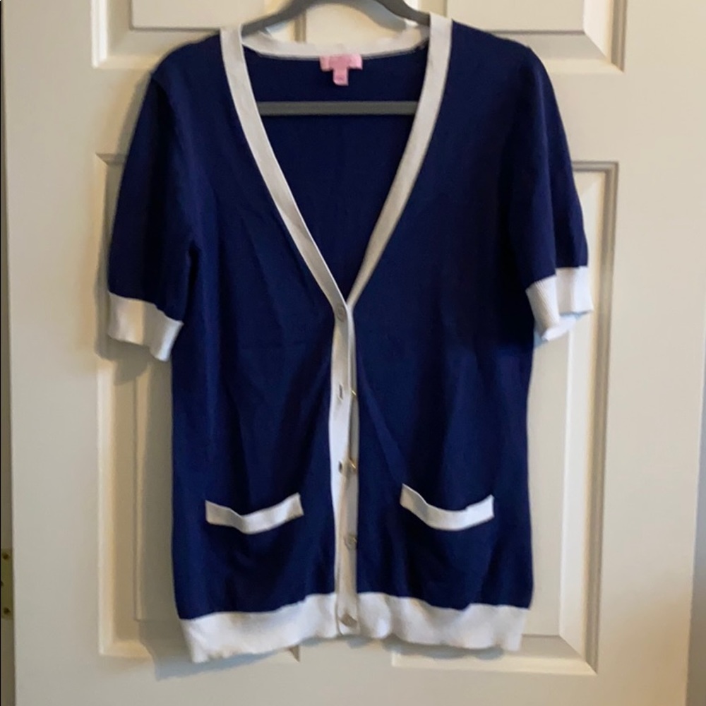 Lilly Pulitzer cardigan short sleeve large